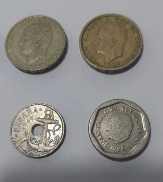 Lote de 10 monedas antiguas españolas