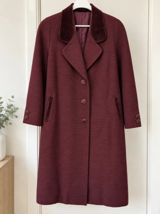 Elegante abrigo mujer granate/burdeos