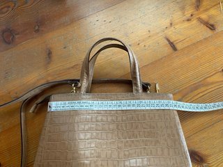 Borsa Nicoli pelle effetto cocco  beige tracolla