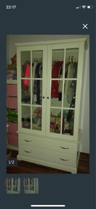 Armario Ikea puertas cristal y cajones