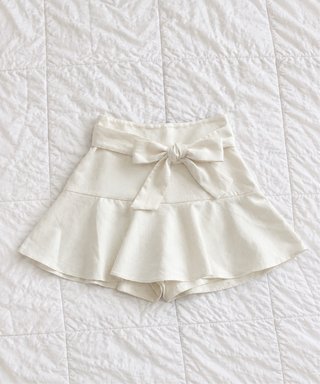 Falda Zara blanca lazo