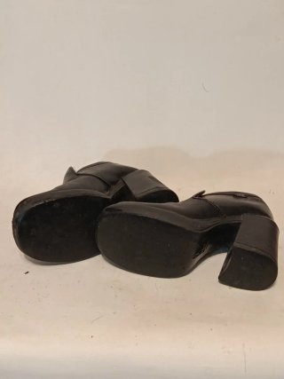 Zapatos STR piel negros tacón cuadrado