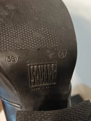 Zapatos STR piel negros tacón cuadrado