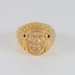 Anillo cabeza indio oro 18k 750