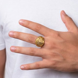 Anillo cabeza indio oro 18k 750
