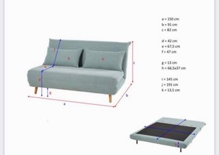 Sofá Cama Teal Tela 150cm