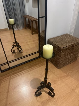 Candelabro de hierro forjado negro