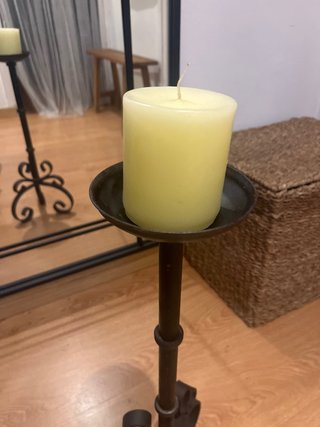 Candelabro de hierro forjado negro