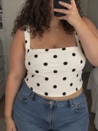 Top lunares blanco y negro talla XL