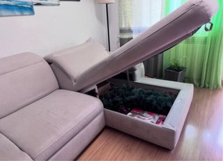 Sofá modular beige y gris