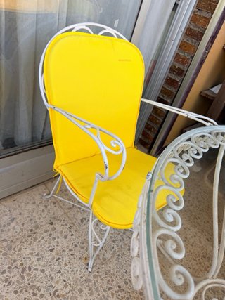 Mesa Terraza Metal y Cristal con Sillas