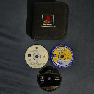 Porta CD PlayStation Negro con juegos