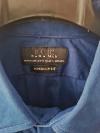 Camisa Zara Hombre Azul Talla M