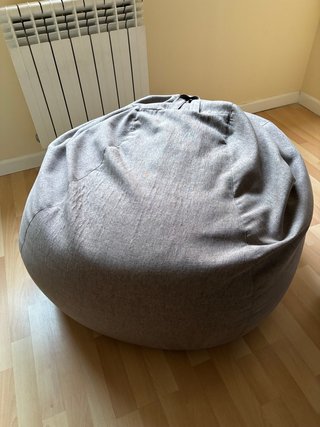 Puff XXL Gris Efecto Lino 100x120 cm