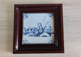 Pareja Antiguos Azulejos Delft Siglo XVIII