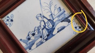 Pareja Antiguos Azulejos Delft Siglo XVIII
