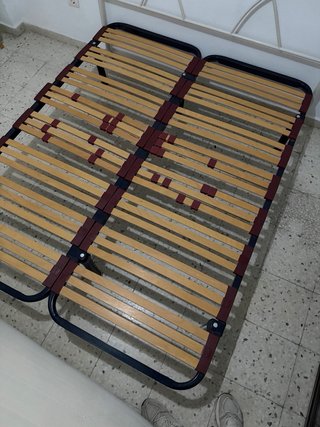 Somier de lamas en dos cuerpos metálico y madera