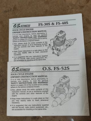 Motores OS .30 y .52 de 4 tiempos con bancada