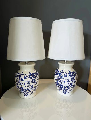 Juego de 2 lámparas de mesa florales