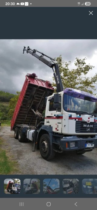 Camión MAN con Volquete y Grúa HIAB 102 (16m)