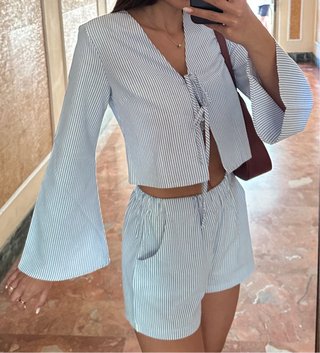 Completo 2 pezzi boho: top e shorts tg 40