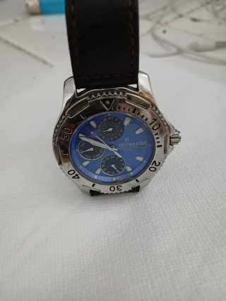 Reloj Festina esfera azul correa piel