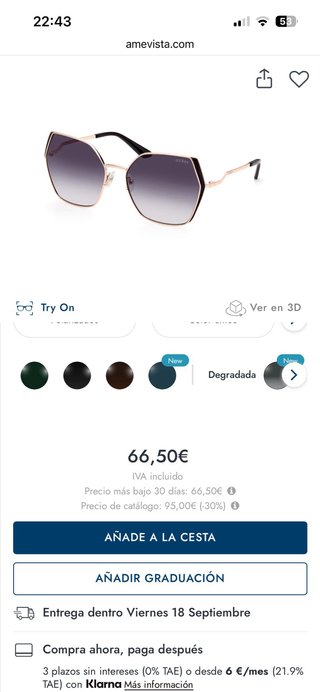 Gafas de sol Guess doradas y moradas