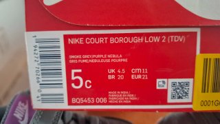 Zapatillas Nike Bebé Gris/Morado Talla 21