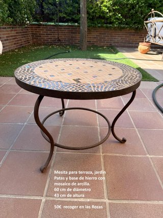Mesita de jardín/terraza con mosaico