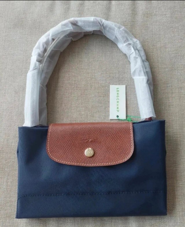Bolso Longchamp L Azul Marino y Marrón