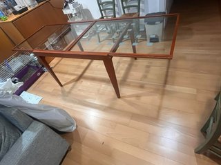 Mesa de centro extensible madera y cristal