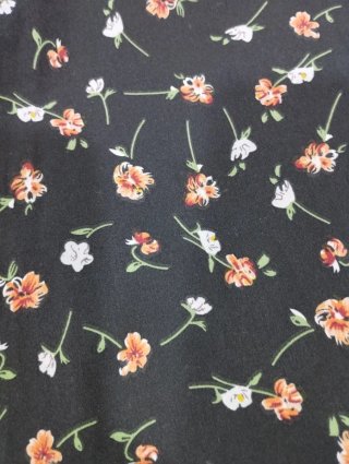 Saia preta floral S