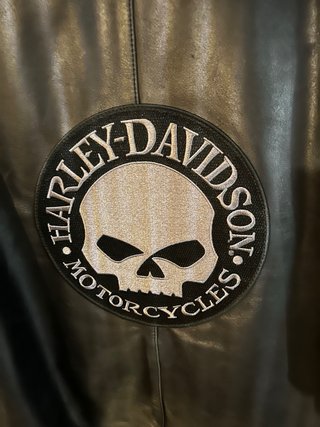 Chaqueta Piel Harley Davidson Negra y Blanca