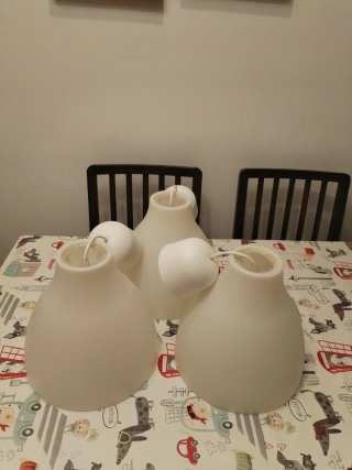 3 Lámparas de Plástico Blancas