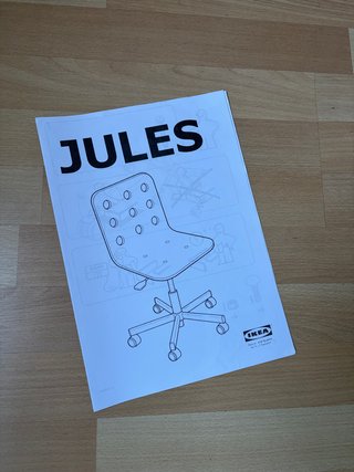 Silla giratoria Ikea Jules blanca con ruedas