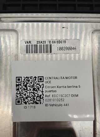 Centralita citroen 0281010252 xantia 2.0 mt 1718