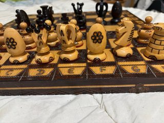 Ajedrez de madera artesanal grande