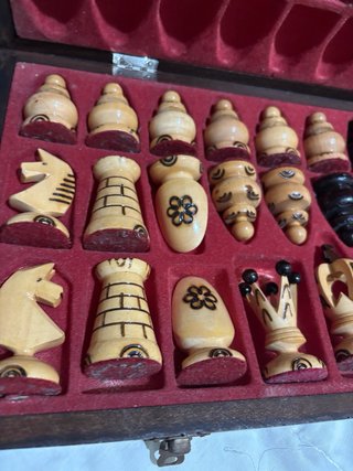 Ajedrez de madera artesanal grande