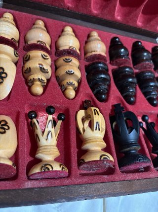 Ajedrez de madera artesanal grande