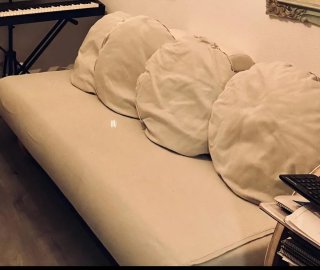 Chaiselongue sofá beige tela