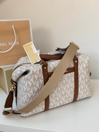 Bolso Michael Kors Monogram Marrón Blanco