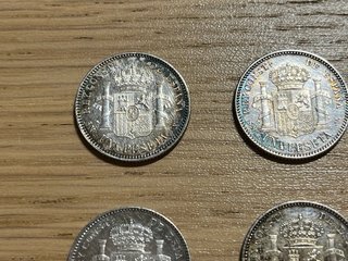 6 Monedas de 1 peseta de Alfonso XIII