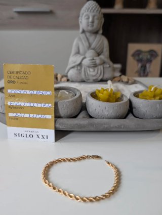 Pulsera Cordón Oro 375 mlm