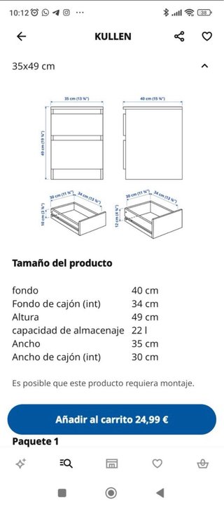 3 Mesitas de Noche IKEA Cajón