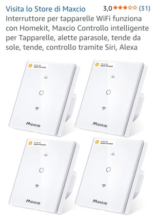 Maxcio QUATTRO Interruttori Tapparelle WiFi Homeki