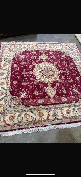Alfombra Persa Tabriz Lana y Seda Única