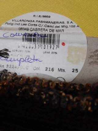 Pasamanería marrón y dorada 25m x 12mm