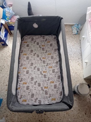 Cuna de colecho gris