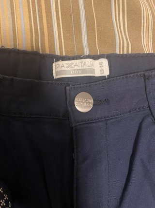 Pantalone in cotone blu + cintura 11-12 anni