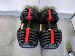 Mancuernas ajustables 24kg + banco